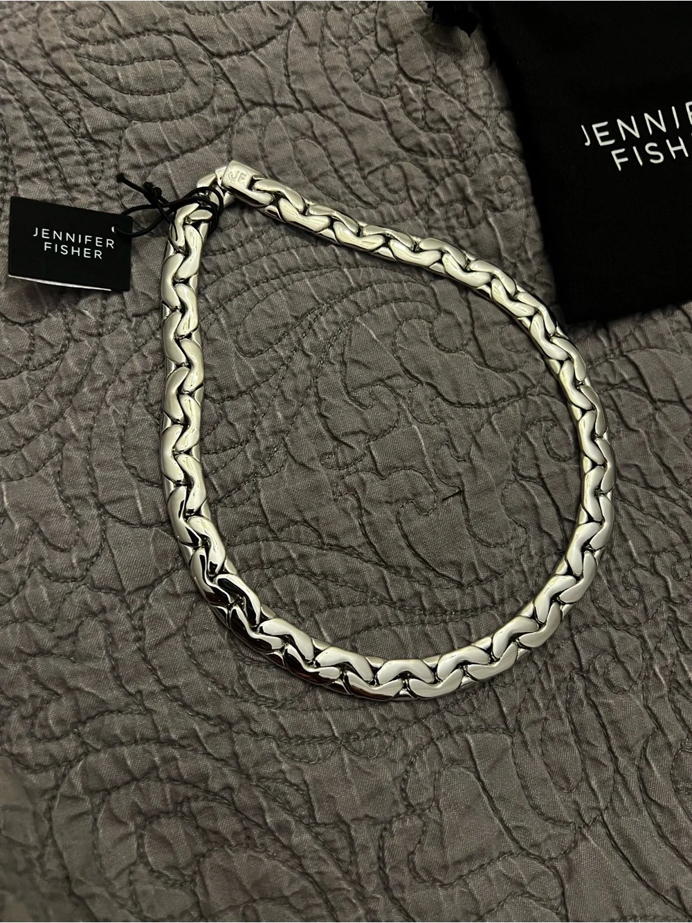 NWT Jennifer Fisher Tribeca Silver Chain Necklace - Bold Link Statement - Picture 5 of 6